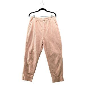 Topshop High Waisted Corduroy Pants Womens Size 10 Pink Baggy Tapered Relaxed